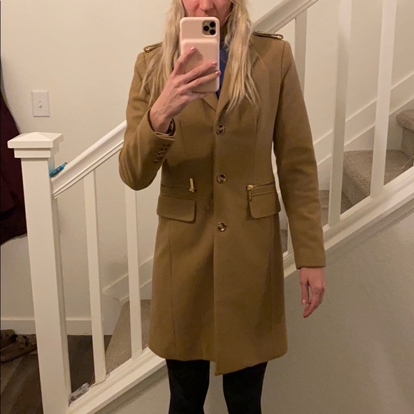 Michael Kors Camel Wool Pea Coat size Small - Picture 9 of 11